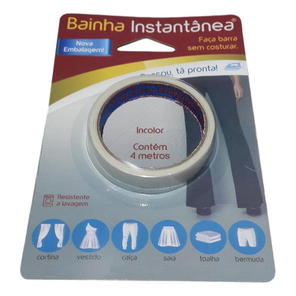 Fita Adesiva para Bainha - 4m x 1cm - Ferro Quente