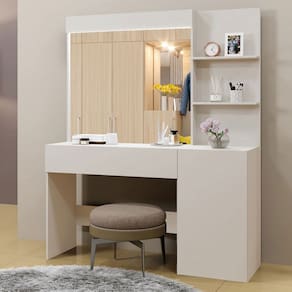 Penteadeira Camarim Londres 1 Gaveta 1 Porta Off White - Mavaular