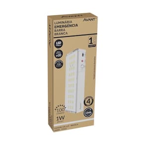 Luminaria Emergencia Avant 30 Leds 1W Branca 6,0K