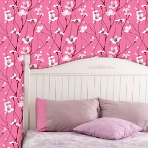 Papel de Parede Adesivo Lavável Floral Pétala Branca