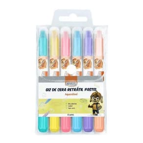 Giz De Cera Retrátil 6 Cores - Tons Pasteis - Brw