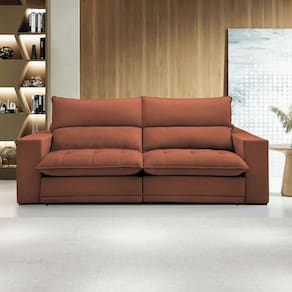 Sofá 4 Lugares Martinho Retrátil 20585 Boucle Terracota - Celflex