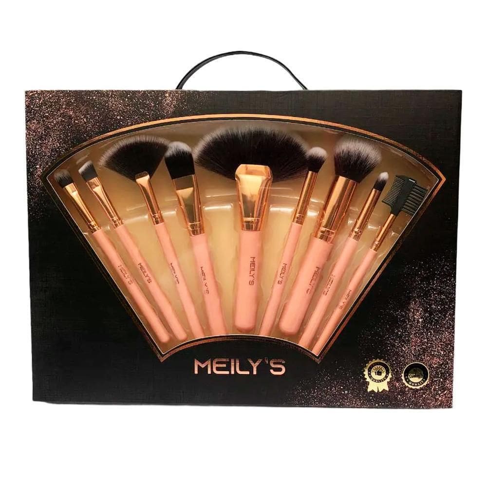 Kit Com 9 Pincéis Para Maquiagem Meily`S Ref 134