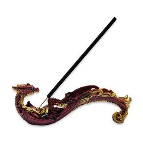 Incensário Vareta Dragão Guerreiro Vermelho Oriental 15cm