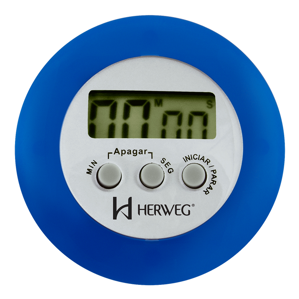 Cronômetro Digital Progressivo Regressivo Azul Timer Herweg