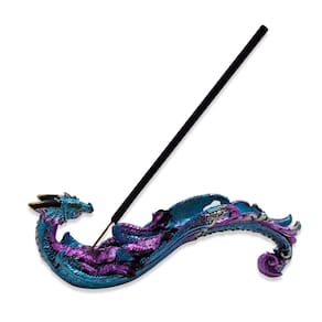 Incensário Vareta Dragão Guerreiro Azul Oriental 15cm