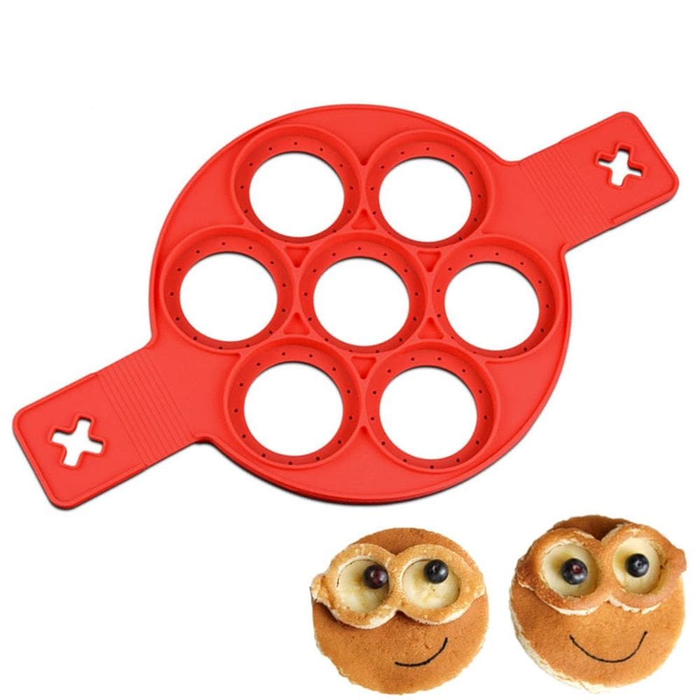 Forma Silicone Antiaderente - Ovos/Omeletes - Vermelho