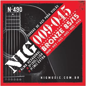 Encordoamento Cordas NIG N490 009-045 Bronze para Violão Aço
