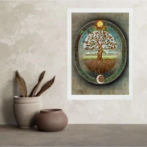 Quadro Decorativo Místico Árvore Da Vida 33X24Cm