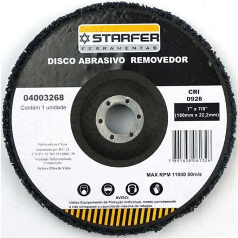 Disco Removedor Polidor 7 Polegadas 180Mm Starfer