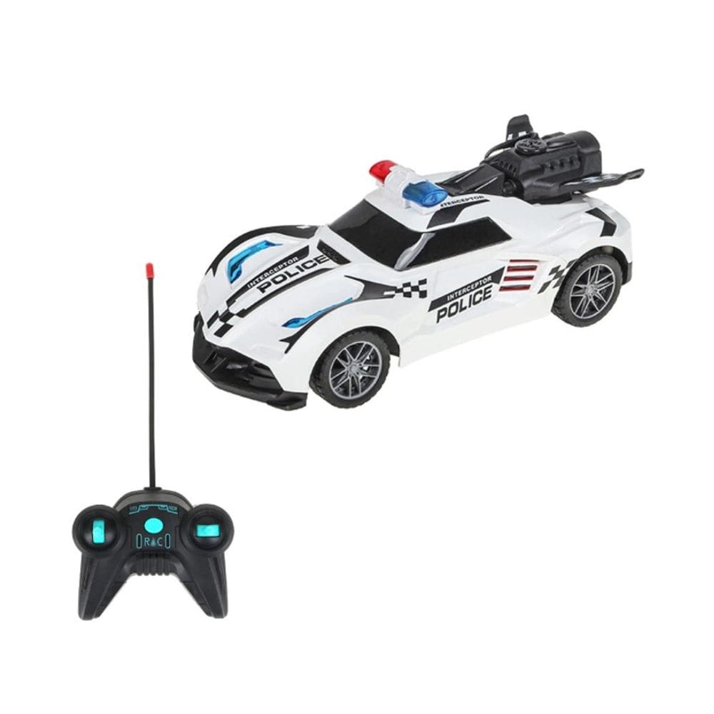 Carrinho de Polícia Solta Fumaça Com Luz Controle Remoto