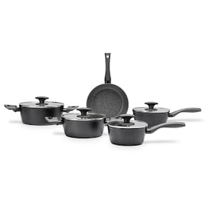 Jogo de Panelas Brinox Ceramic Life Orion Conjunto Indução Cerâmico Antiaderente 5 Peças Preto