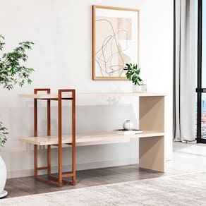 Aparador Para Sala de Estar 4034 Luxo Perola/Pés Bronze JB Bechara - Rede Móveis
