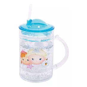 Caneca Tampa Canudo Anna Elsa Olaf Frozen Tsum Tsum - Disney