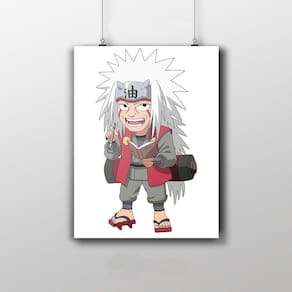 Placa Decorativa Jiraya - Naruto Infantil Anime
