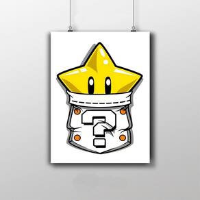 Placa Decorativa Estrela Do Super Mario Game 3