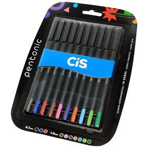 Caneta Esferográfica Pentonic CiS 0.7mm - 10 Cores Vibrantes