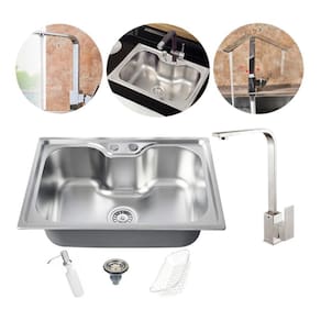 Kit Cuba Cozinha Gourmet Aço Inox 60x42 Cm E Torneira Slim L Com Acessórios Prata Brinovar