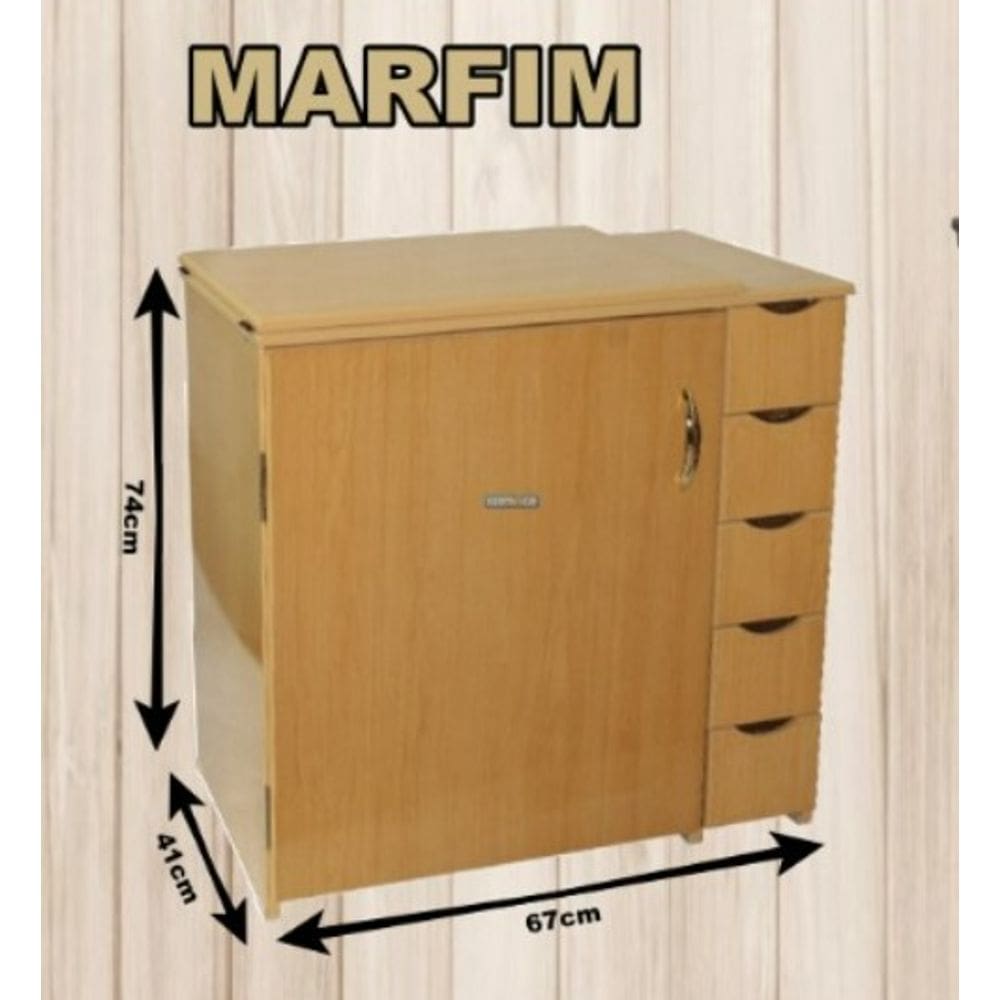 Gabinete Luxo 5 Gavetas P/maquina De Costura DomésticaMARFIM