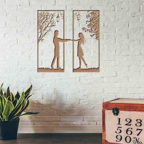 Quadro Decorativo Casal De Mãos Dadas Vazado - Mdf 3Mm 002