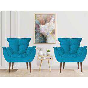 Poltrona Decorativa Parana Para Sala Confortável Turquesa
