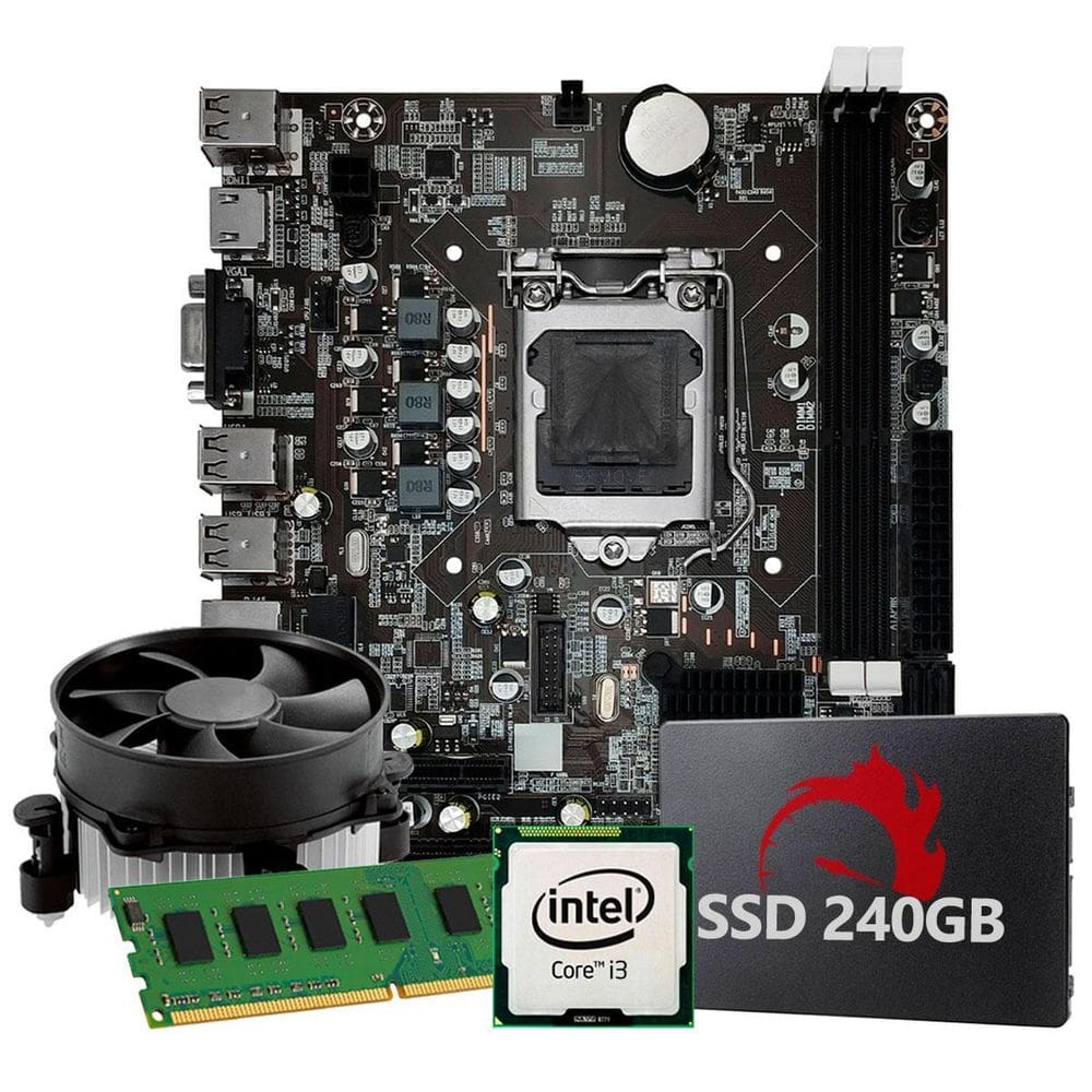 Kit Upgrade Intel Core I3 3 Geração, 8Gb Ram, Ssd 240Gb,