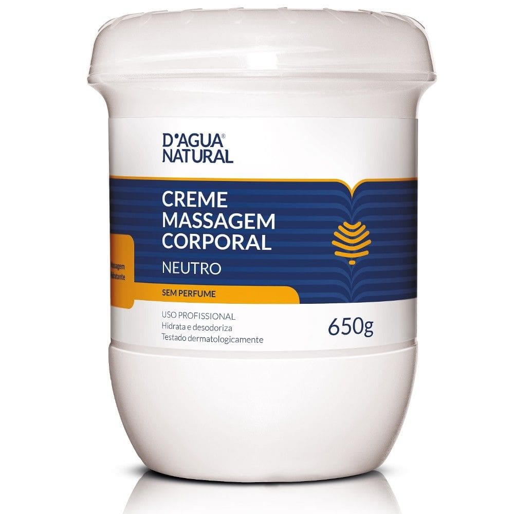 Creme De Massagem Corporal Neutro D`água Natural 650g