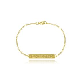 Pulseira Chapada Personalizada Com Data Iniciais Folheada