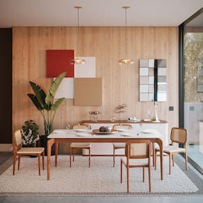 Mesa de Jantar Portugal em Madeira Maciça e Mdf L 160 X P 90 X Alt 77 Natural/Off White