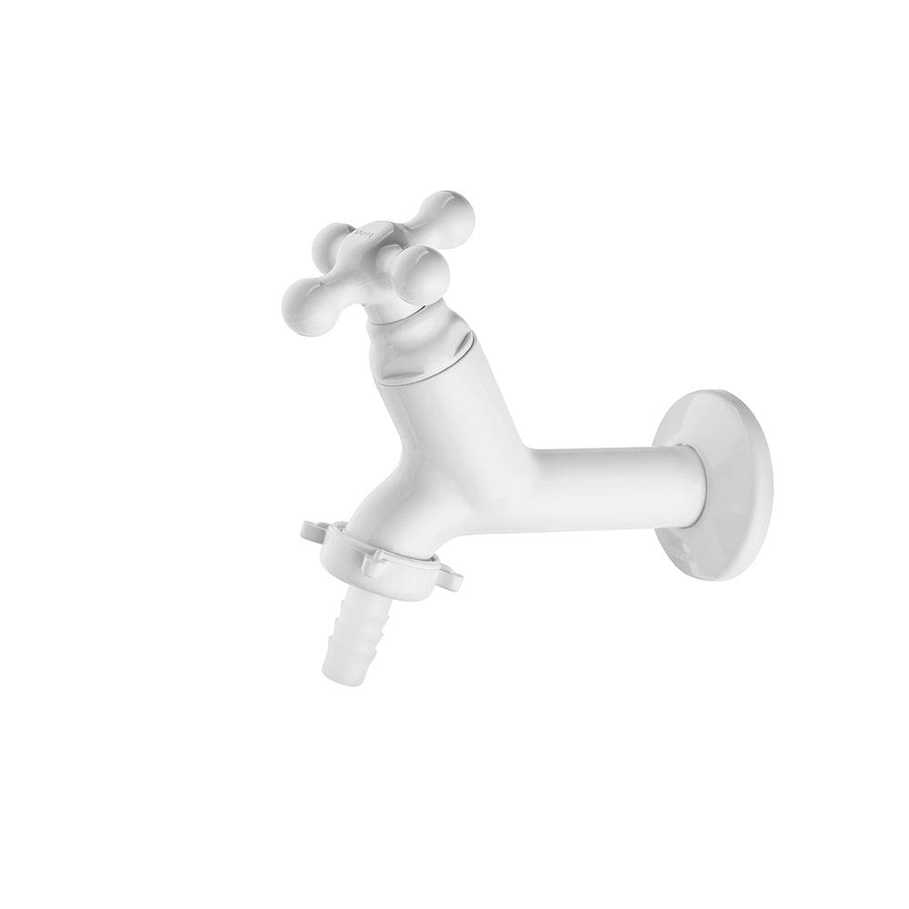 Torneira Para Tanque 10Cm Com Bico Mangueira Marujá Branca