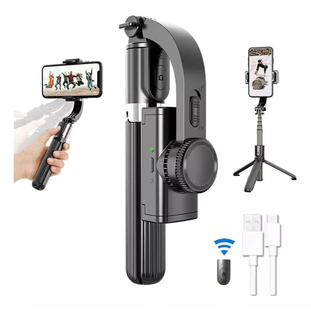 Gimbal Estabilizador Celular Tripé Pau De Selfie Altura 86cm