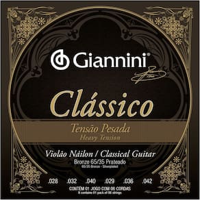 Encordoamento Violão Giannini Clássico Nylon Pesada Genwpa