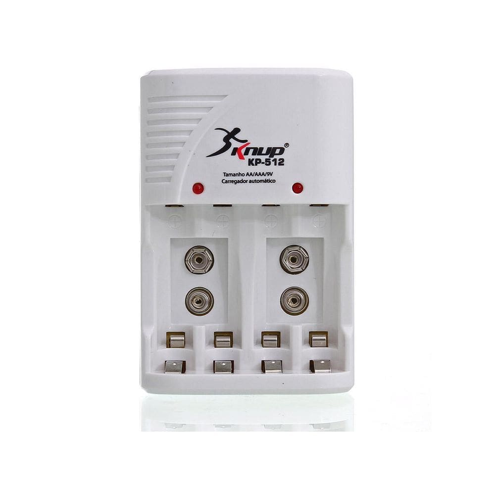 Carregador Para Pilhas Aa Aaa 9V Knup Kp-512