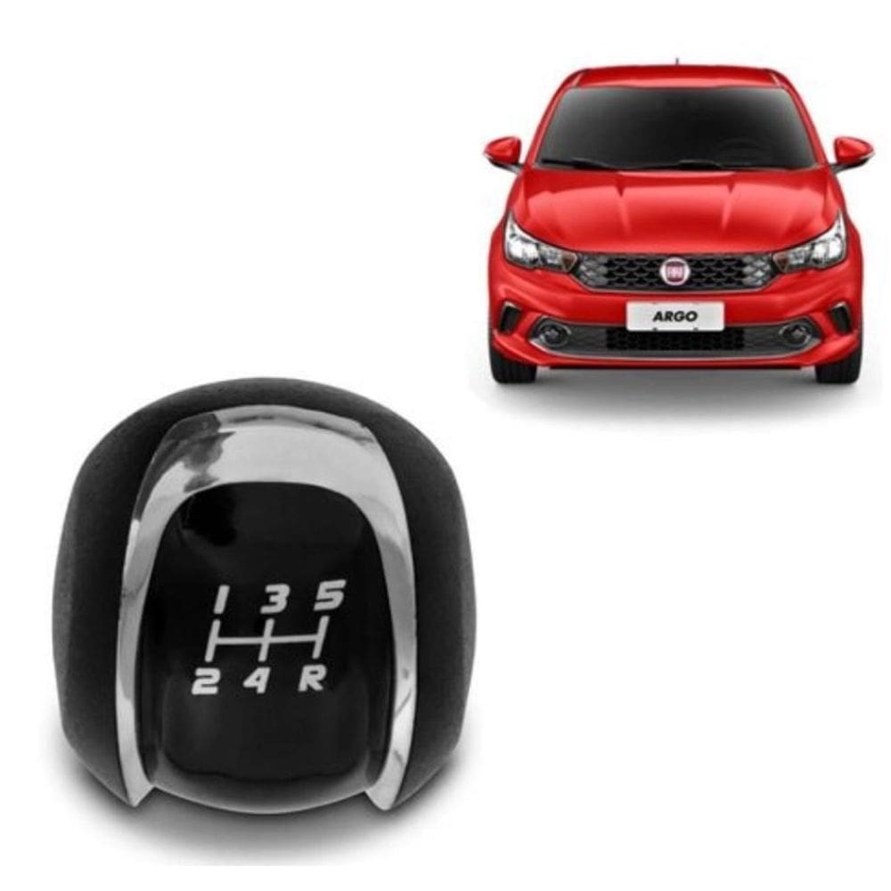 Bola Câmbio Manopla Argo 2017 Em Diante Aro Cromado