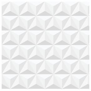 Papel De Parede Adesivo Gesso 3D Branco Vinílico 300X52Cm