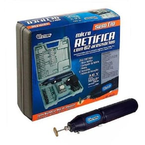 Micro Retífica Sem Fio 3,6V c/ 60 Acessórios - Azul
