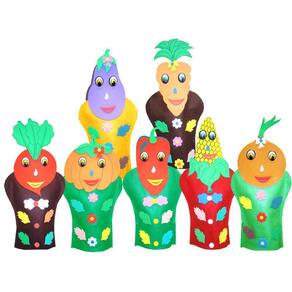 Fantoches Legumes Feltro e Eva Colorido 7 Peças - Carlu