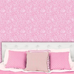 Papel de Parede Adesivo Lavável Floral Risco Branco