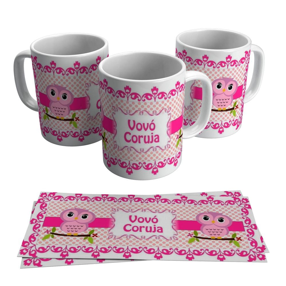 Caneca Personalizada Vovó Coruja Dia Dos Avós Vó Mãe 325ml