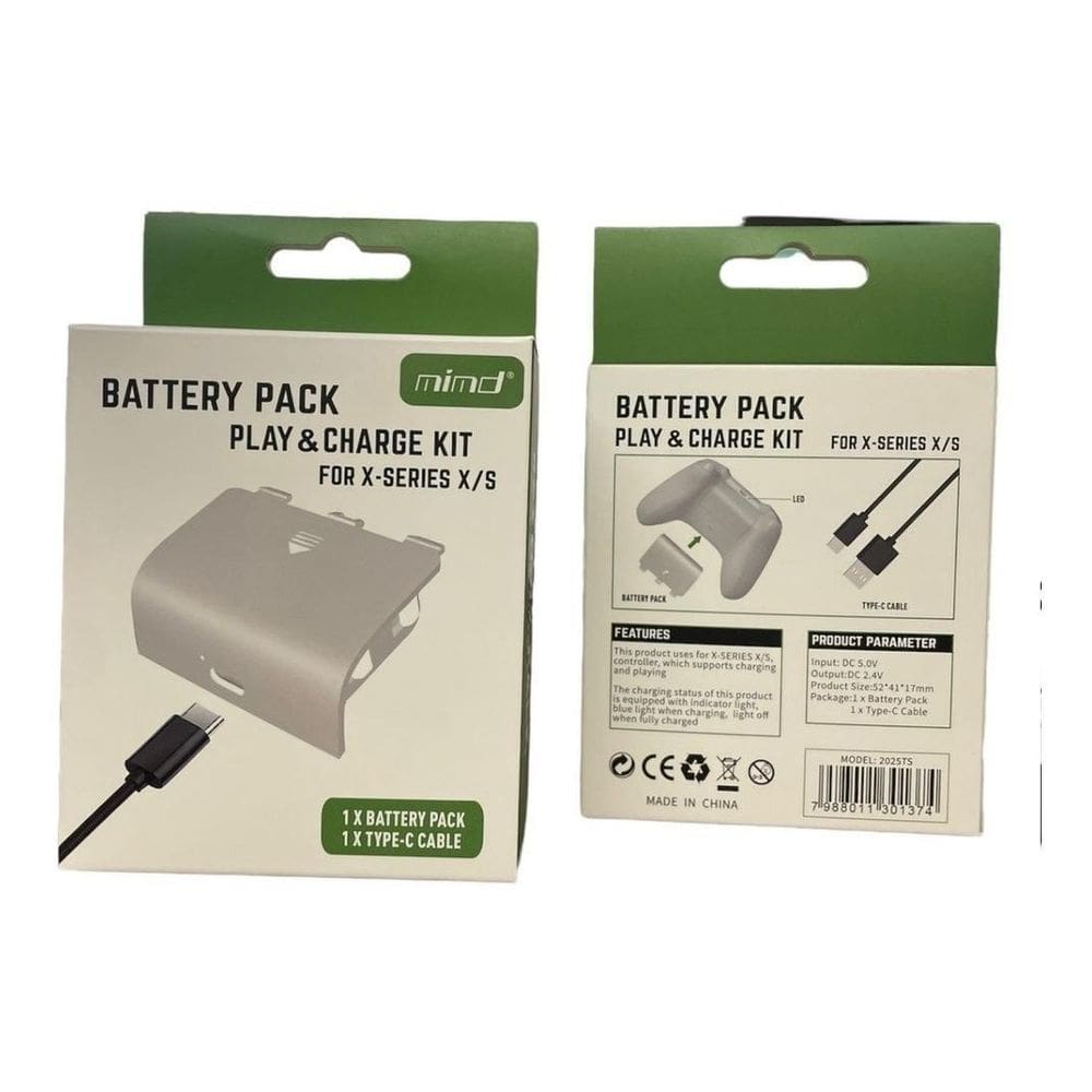 Bateria Recarregável Xbox Series S/X + Cabo Carregador Tipoc
