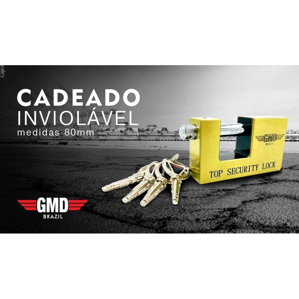 Kit 5 Cadeado Inviolável Importado 80Mm Gmd