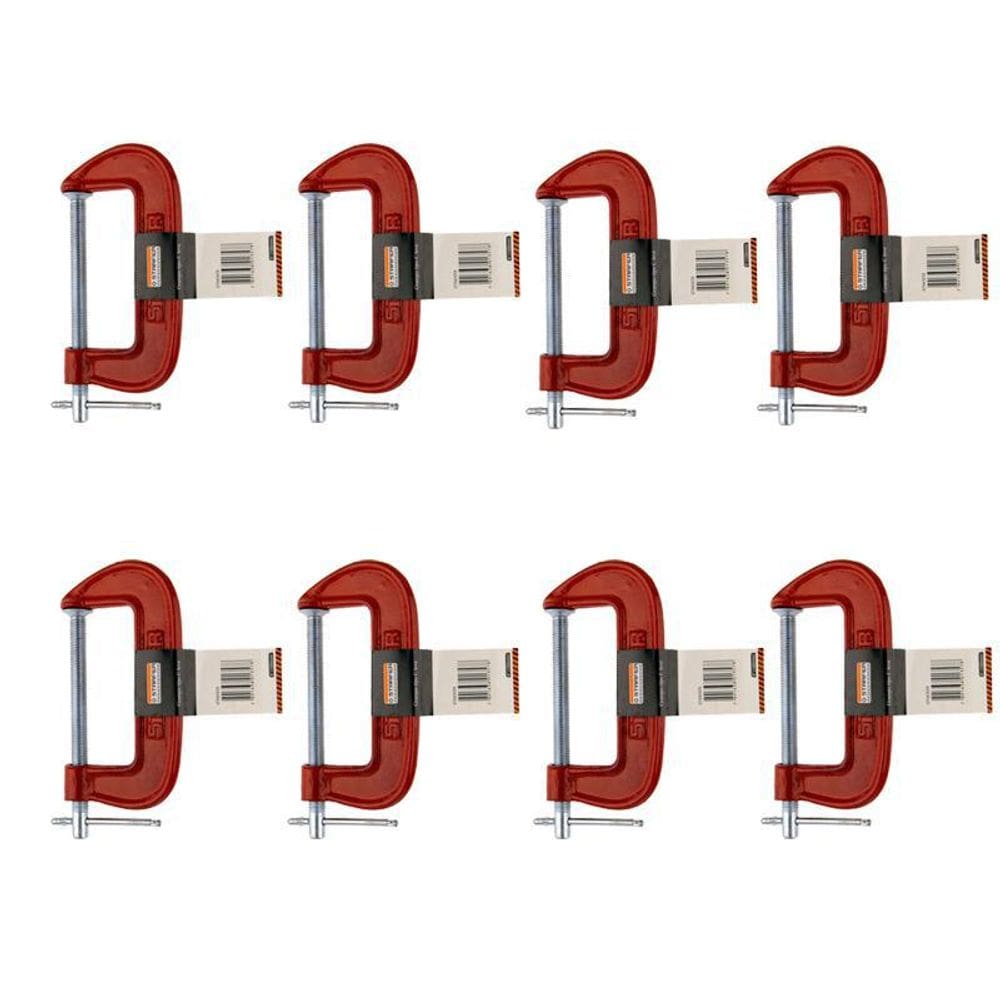 Kit 8 Grampos Tipo C Marceneiro Leve 4 Polegadas Starfer