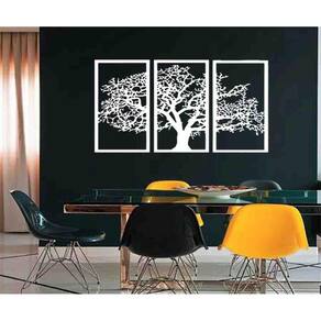 Quadro Decorativo Árvore Da Vida Branca 3Mm Vazado - Mdf