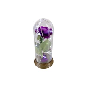 Cúpula A Rosa Roxo Encantada A Bela E A Fera Luminária