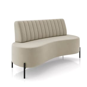 Sofá 2 Lugares Living 160cm Pé Ferro Pto Maraú Veludo Bege K01 - D`Rossi
