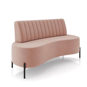 Sofá 2 Lugares Living 160cm Pé Ferro Pto Maraú Veludo Rosê K01 - D`Rossi