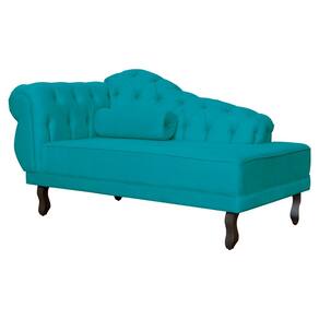 Recamier Larissa Lado Direito 1,20 cm Veludo Azul Turquesa - Montanaris Decor