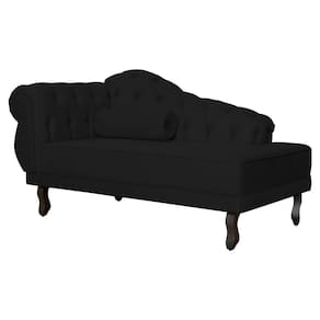 Recamier Larissa Lado Direito 1,50 cm Veludo Preto - Montanaris Decor