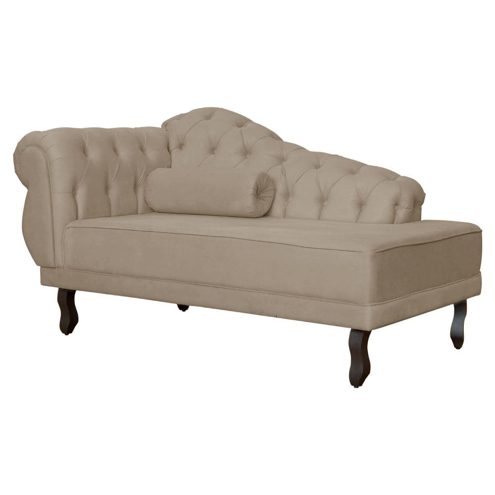 Recamier Larissa Lado Direito 1,20 cm Veludo Capuccino - Montanaris Decor