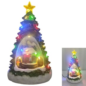 Vila Natalina Arvore de Natal toca Musicas Iluminação com Luz Movimento Enfeite Luxo Decoração